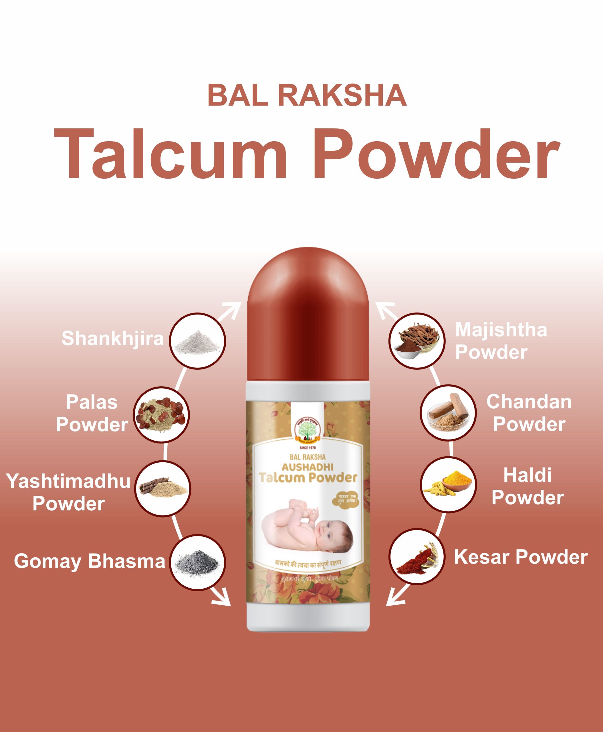 Aushadhi Talcum Powder - औषधि सुगन्धित पाउडर - 100gm - Image 2