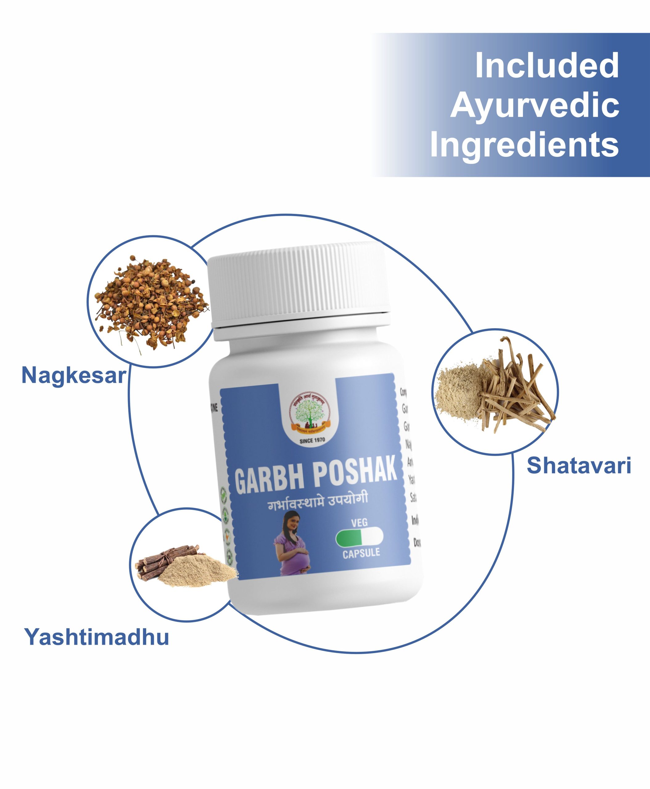 Garbh Poshak (Veg) Capsule / गर्भ पोषक (शाकाहारी) कैप्सूल - 30 Capsules - Image 2