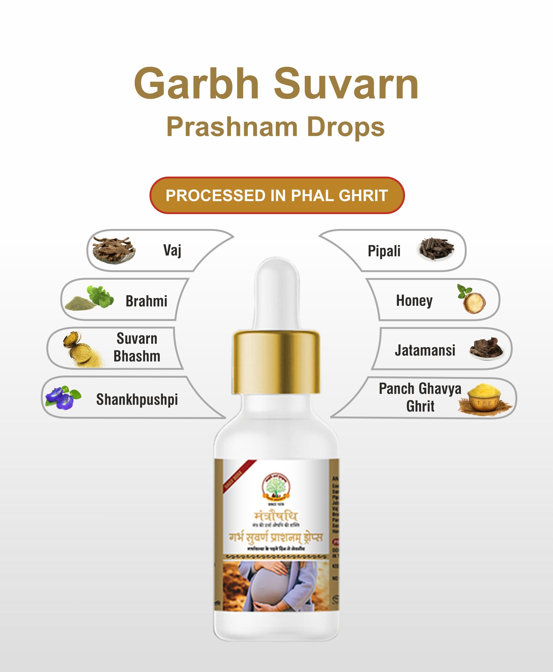 Mantroaushadhi Garbh Poshak Swarnprashanam - मंत्रौषधि गर्भ स्वर्णप्राशनम - गर्भावस्था हेतु विशेष - Specially for Pregnant Ladies (30ml) - Image 2