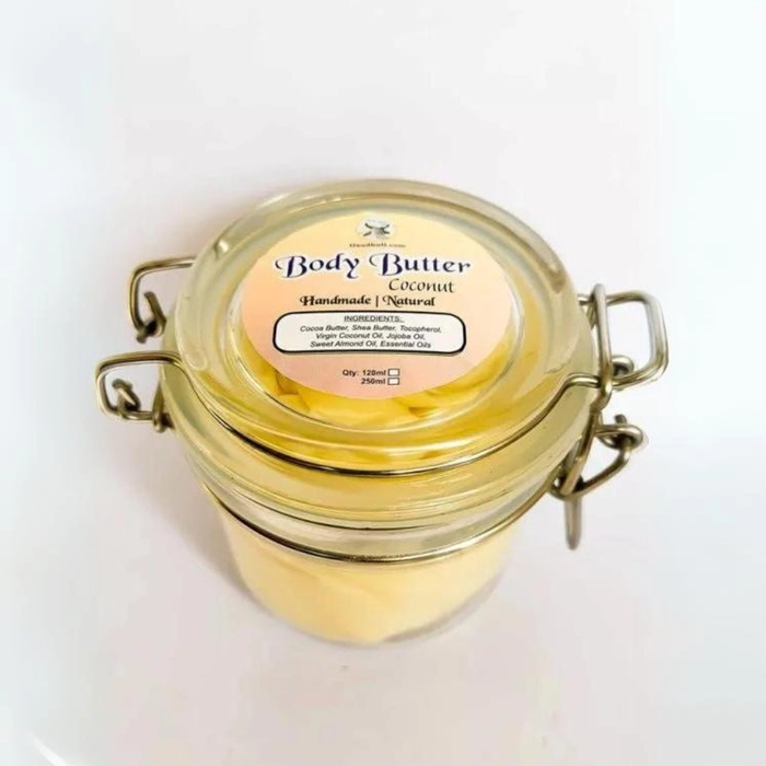 Organic Handmade Body Butter Coconut with Shea Butter (120 & 250 ml) - No added Preservatives